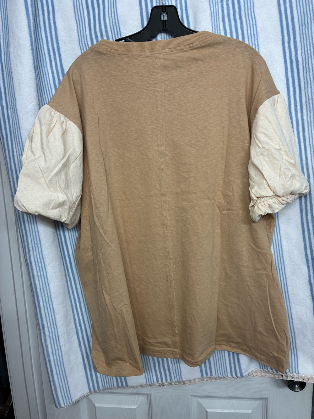 Easel boutique brand Cream and Tan Floral Embroidered Raglan Sweatshirt - Picture 5 of 5